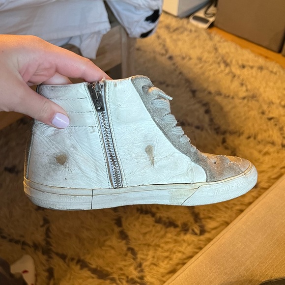 Golden Goose slide white leather and gray suede high tops 39: MAKE AN OFFER! - Picture 8 of 8
